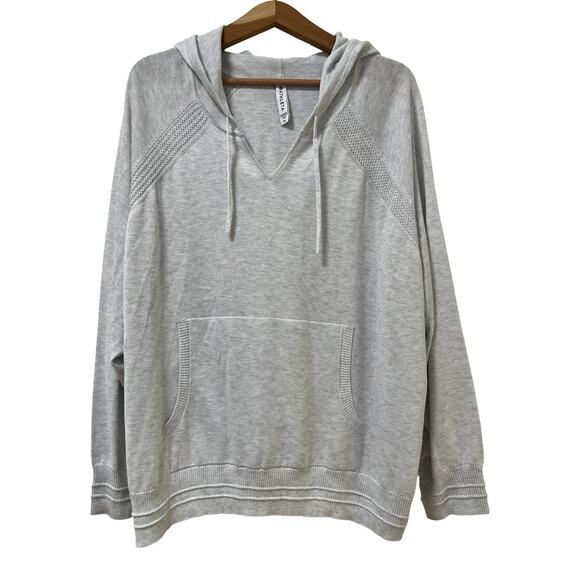 Athleta Womens Evergreen Hoodie Sweater Size 3X Gray Athleisure Minimalist NWT - Picture 1 of 8
